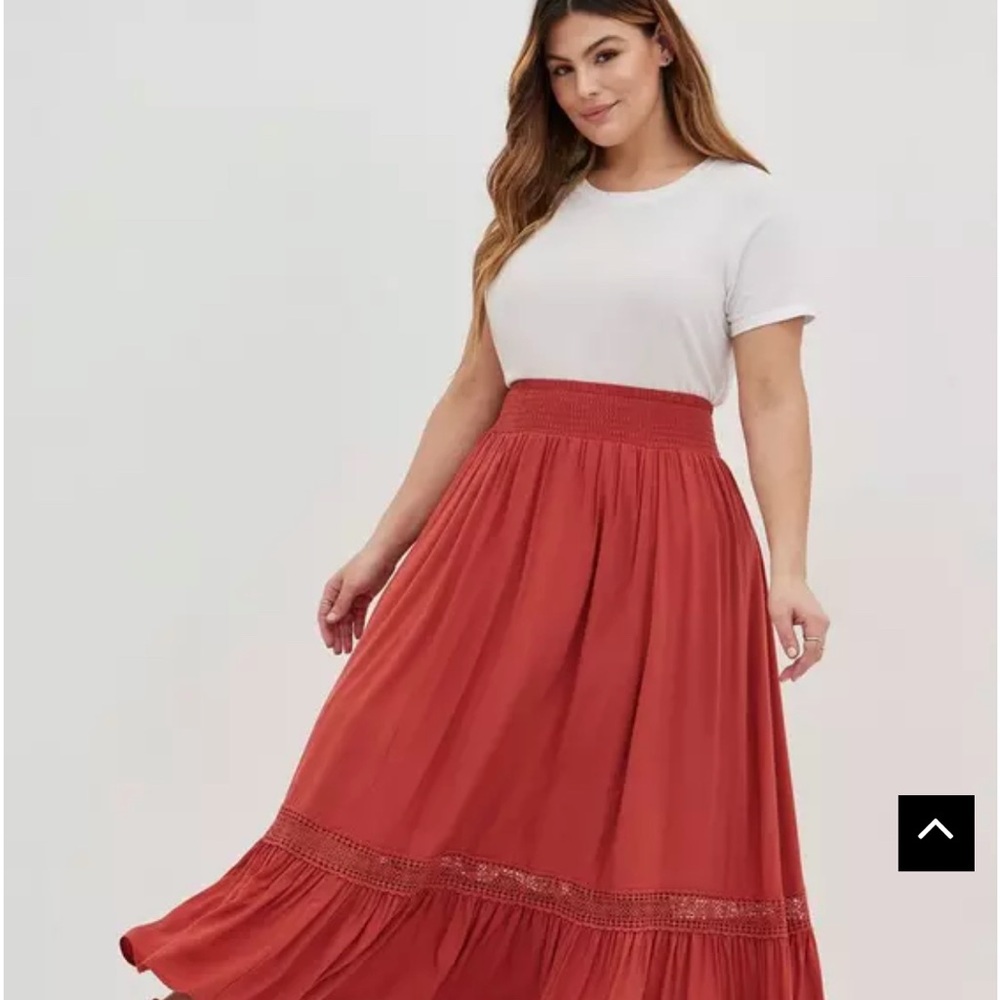 Torrid Red A-Line Skirt with Full Silhouette